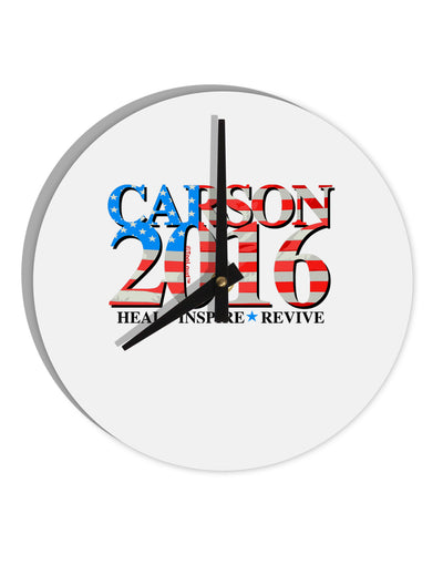 Carson Flag Slogan 10 InchRound Wall Clock-Wall Clock-TooLoud-White-Davson Sales