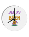 Beads And Beer 10 InchRound Wall Clock-Wall Clock-TooLoud-White-Davson Sales