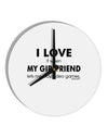 I Love My Girlfriend Videogames 10 InchRound Wall Clock-Wall Clock-TooLoud-White-Davson Sales