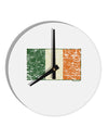 Distressed Irish Flag - Flag of Ireland 10 InchRound Wall Clock-Wall Clock-TooLoud-White-Davson Sales