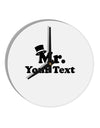 Personalized Mr Classy 10 InchRound Wall Clock by TooLoud-Wall Clock-TooLoud-White-Davson Sales