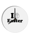 I Egg Cross Easter Design 10 InchRound Wall Clock by TooLoud-Wall Clock-TooLoud-White-Davson Sales