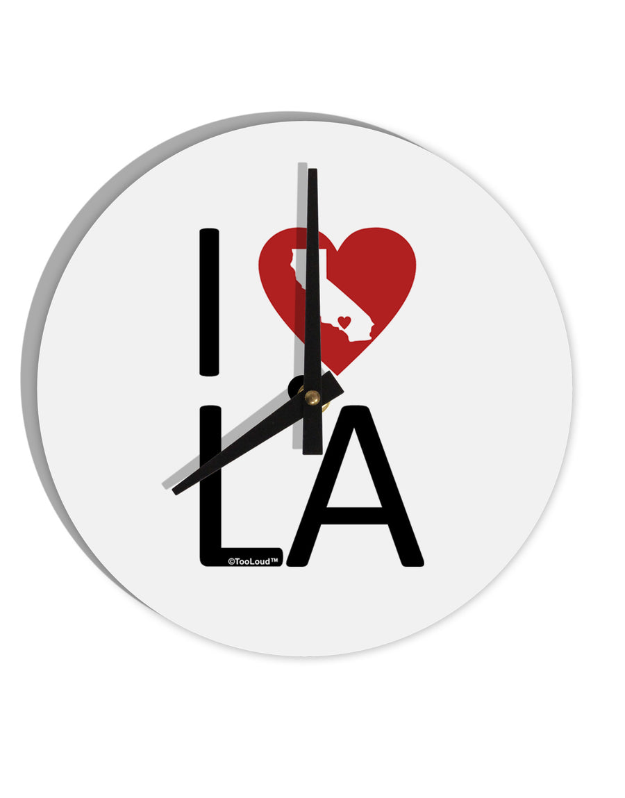 I Heart Los Angeles 10 InchRound Wall Clock-Wall Clock-TooLoud-White-Davson Sales