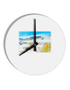 CO Snow Scene Watercolor 10 InchRound Wall Clock-Wall Clock-TooLoud-White-Davson Sales