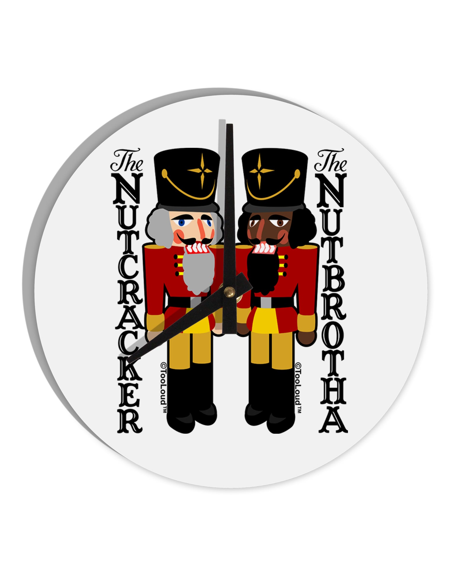 The Nutcracker and Nutbrotha 10 InchRound Wall Clock by TooLoud-Wall Clock-TooLoud-White-Davson Sales
