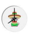 Cat with Sombrero and Poncho 10 InchRound Wall Clock by TooLoud-Wall Clock-TooLoud-White-Davson Sales