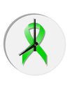 Lyme Disease Awareness Ribbon - Lime Green 10 InchRound Wall Clock-Wall Clock-TooLoud-White-Davson Sales