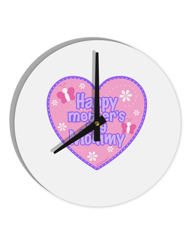 Happy Mother's Day Mommy - Pink 10 InchRound Wall Clock by TooLoud-Wall Clock-TooLoud-White-Davson Sales