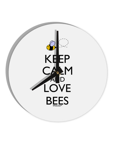 Keep Calm and Love Bees Color 10 InchRound Wall Clock-Wall Clock-TooLoud-White-Davson Sales