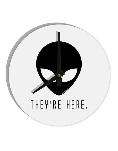 Alien They Are Here 10 InchRound Wall Clock-Wall Clock-TooLoud-White-Davson Sales