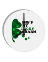 She's My Lucky Charm - Right 10 InchRound Wall Clock-Wall Clock-TooLoud-White-Davson Sales