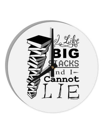 I Like Big Stacks -of books- 10 InchRound Wall Clock-Wall Clock-TooLoud-White-Davson Sales