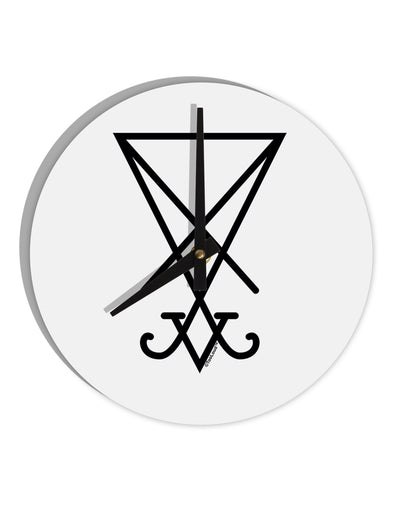 Sigil of Lucifer - Seal of Satan 10 InchRound Wall Clock-Wall Clock-TooLoud-White-Davson Sales