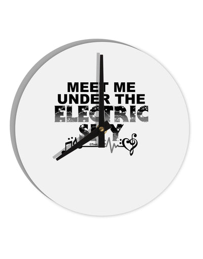 Electric Sky BnW 10 InchRound Wall Clock-Wall Clock-TooLoud-White-Davson Sales