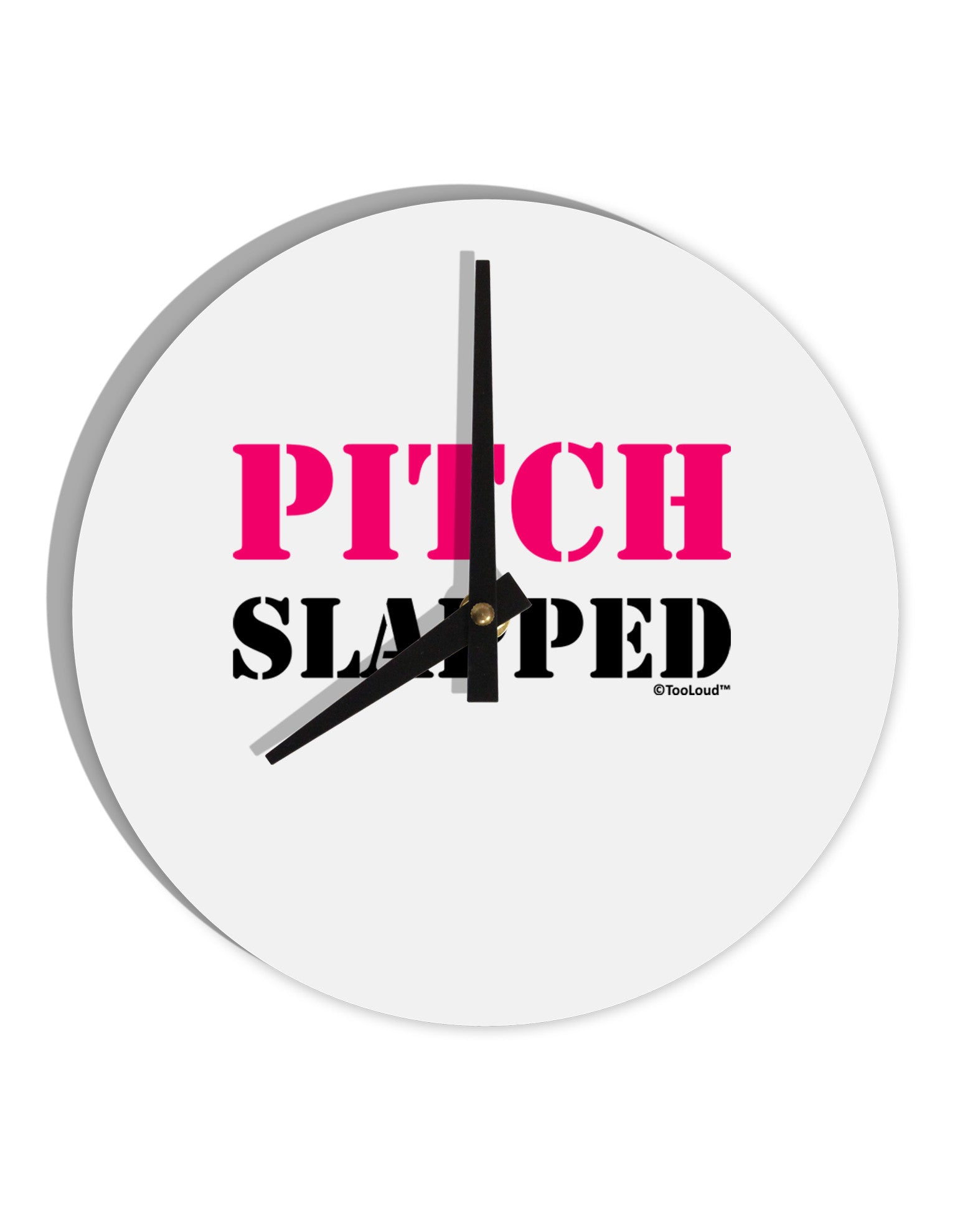 Pitch Slapped - Pink 10 InchRound Wall Clock-Wall Clock-TooLoud-White-Davson Sales