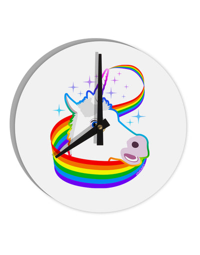 Magical Horn Rainbow Unicorn 10 InchRound Wall Clock-Wall Clock-TooLoud-White-Davson Sales