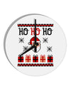 Ho Ho Ho Ugly Christmas Sweater 10 InchRound Wall Clock-Wall Clock-TooLoud-White-Davson Sales