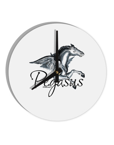 Pegasus Color Illustration 10 InchRound Wall Clock-Wall Clock-TooLoud-White-Davson Sales