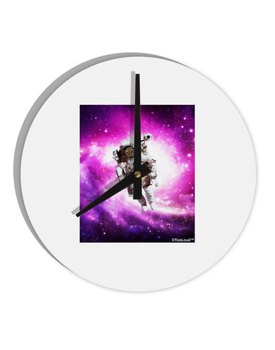 Astronaut Cat 10 InchRound Wall Clock-Wall Clock-TooLoud-White-Davson Sales