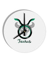 Taurus Symbol 10 InchRound Wall Clock-Wall Clock-TooLoud-White-Davson Sales