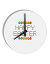 Happy Easter Eggs 10 InchRound Wall Clock-Wall Clock-TooLoud-White-Davson Sales