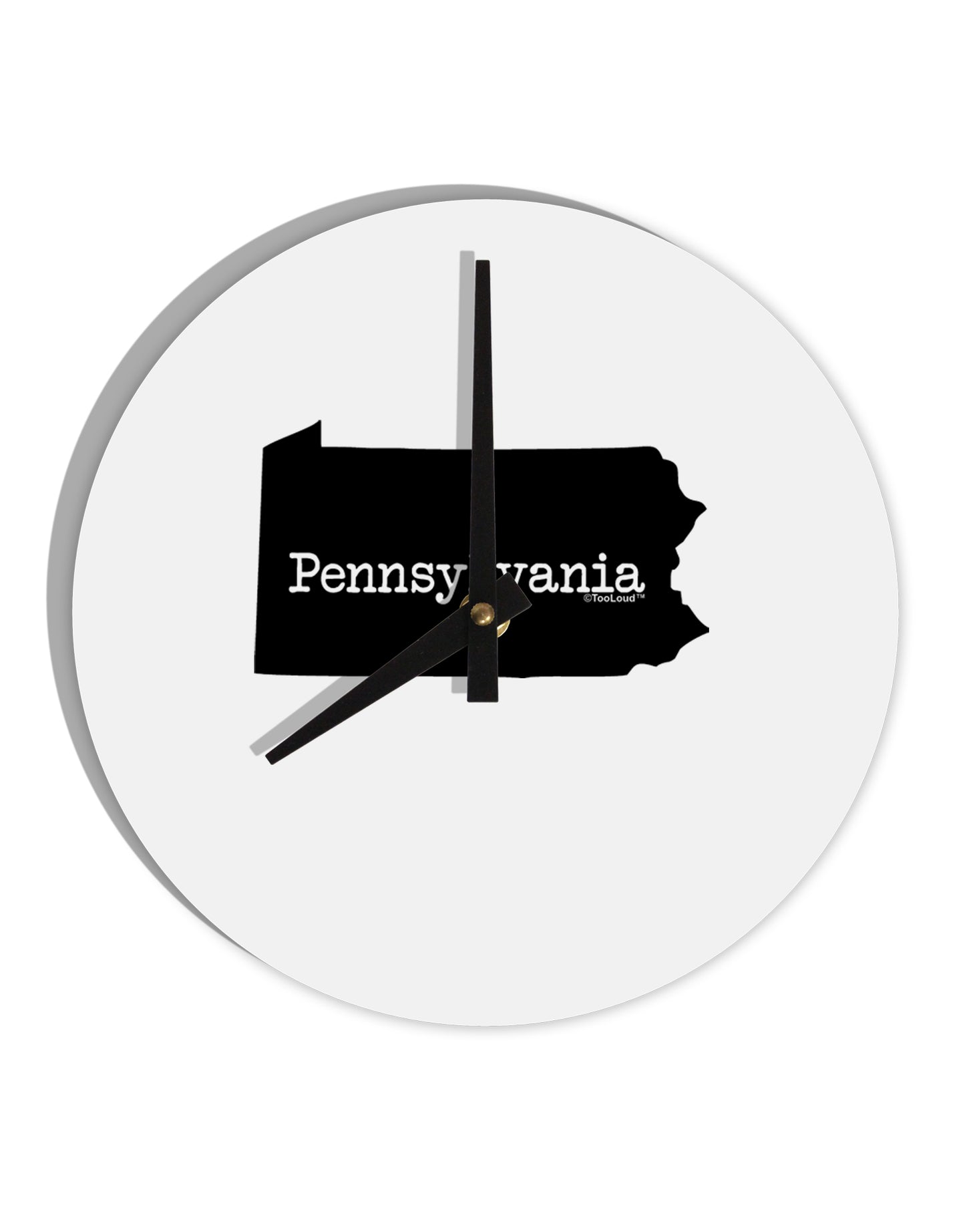 Pennsylvania - United States Shape 10 InchRound Wall Clock by TooLoud-Wall Clock-TooLoud-White-Davson Sales