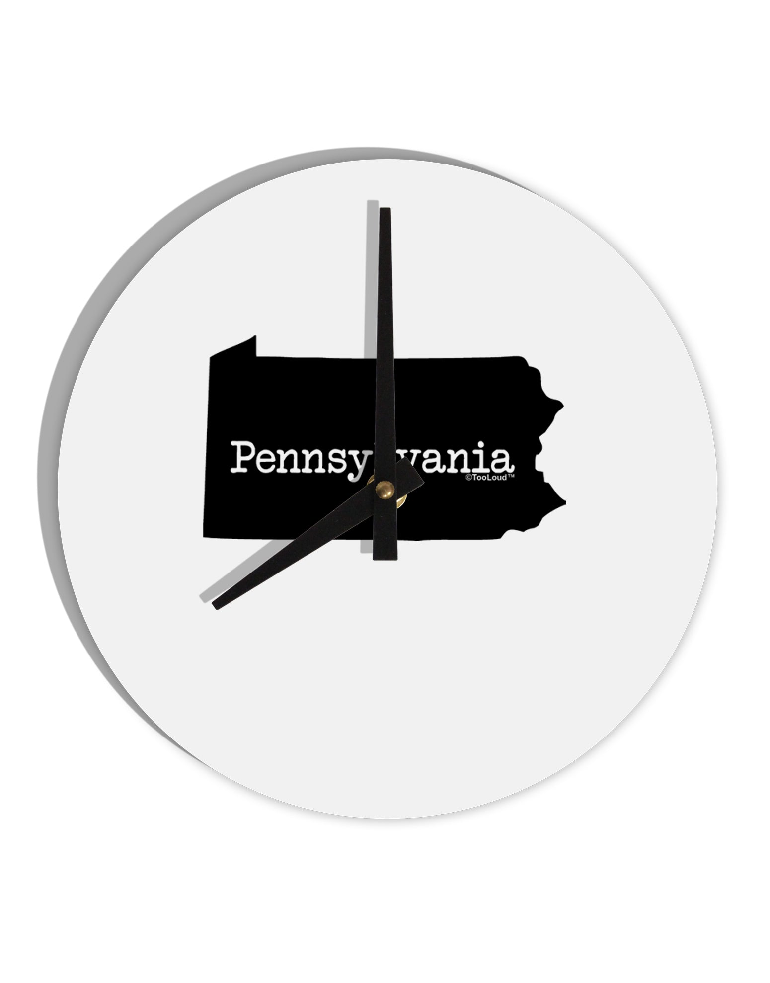Pennsylvania - United States Shape 10 InchRound Wall Clock by TooLoud-Wall Clock-TooLoud-White-Davson Sales