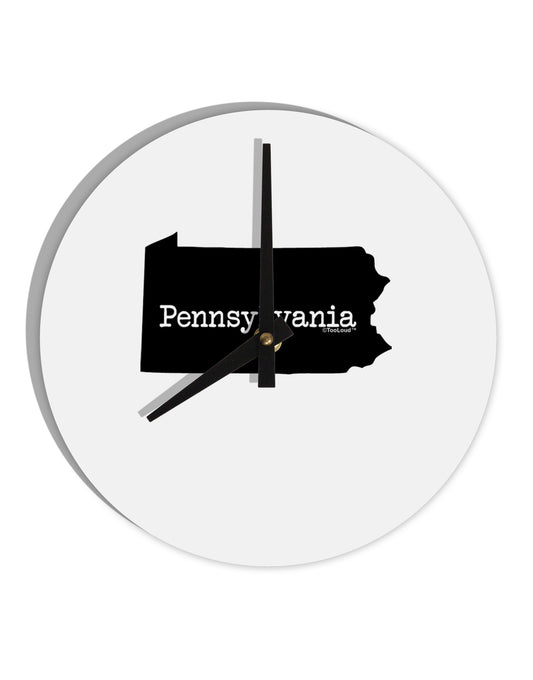 Pennsylvania - United States Shape 10 InchRound Wall Clock by TooLoud-Wall Clock-TooLoud-White-Davson Sales
