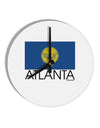 Atlanta Georgia Flag Text 10 InchRound Wall Clock by TooLoud-Wall Clock-TooLoud-White-Davson Sales