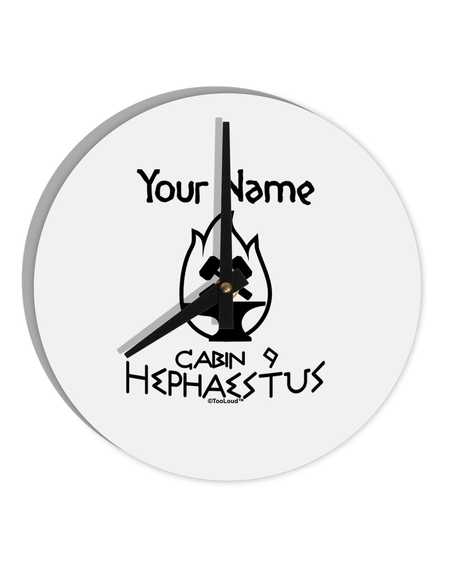 Personalized Cabin 9 Hephaestus 10 InchRound Wall Clock-Wall Clock-TooLoud-White-Davson Sales