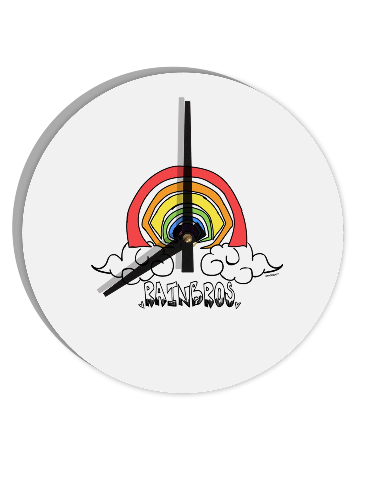 TooLoud RAINBROS 10 Inch Round Wall Clock-Wall Clock-TooLoud-Davson Sales