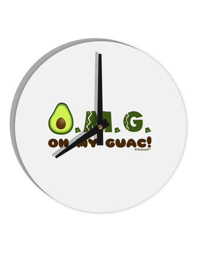 OMG - Oh My Guac - Guacamole Design 10 InchRound Wall Clock by TooLoud-Wall Clock-TooLoud-White-Davson Sales