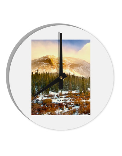 Nature Photography - Mountain Glow 10 InchRound Wall Clock by TooLoud-Wall Clock-TooLoud-White-Davson Sales