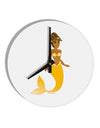 Mermaid Design - Yellow 10 InchRound Wall Clock-Wall Clock-TooLoud-White-Davson Sales