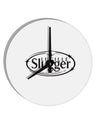 Lucille Slugger Logo 10 InchRound Wall Clock by TooLoud-Wall Clock-TooLoud-White-Davson Sales