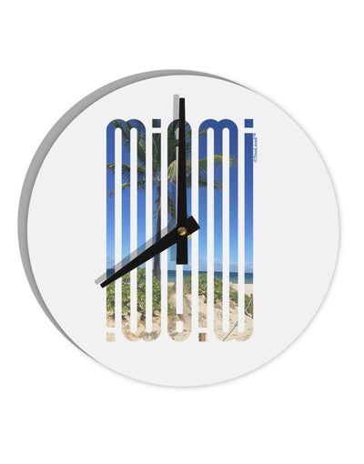 Miami Beach View Mirage 10 InchRound Wall Clock-Wall Clock-TooLoud-White-Davson Sales