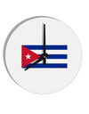 Cuba Flag Cubana 10 InchRound Wall Clock by TooLoud-Wall Clock-TooLoud-White-Davson Sales