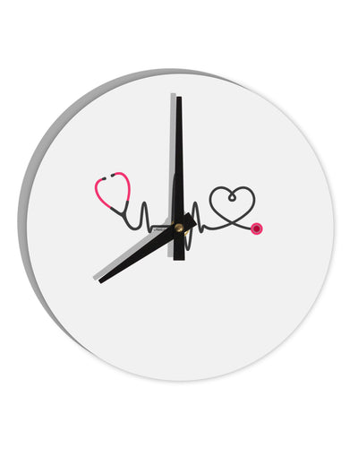 Stethoscope Heartbeat 10 InchRound Wall Clock-Wall Clock-TooLoud-White-Davson Sales