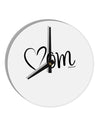 Mom with Brushed Heart Design 10 InchRound Wall Clock by TooLoud-Wall Clock-TooLoud-White-Davson Sales