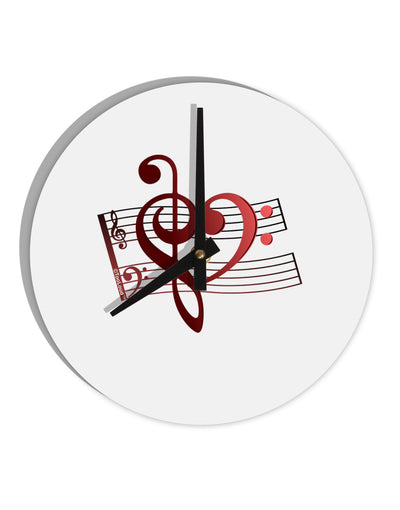 Heart Sheet Music 10 InchRound Wall Clock-Wall Clock-TooLoud-White-Davson Sales