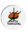TooLoud Happy Thanksgiving 10 Inch Round Wall Clock