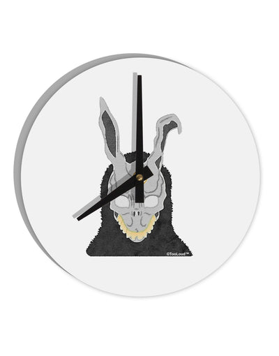 Scary Buny Face Watercolor 10 InchRound Wall Clock-Wall Clock-TooLoud-White-Davson Sales
