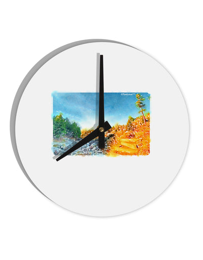 Castlewood Canyon Watercolor 10 InchRound Wall Clock-Wall Clock-TooLoud-White-Davson Sales