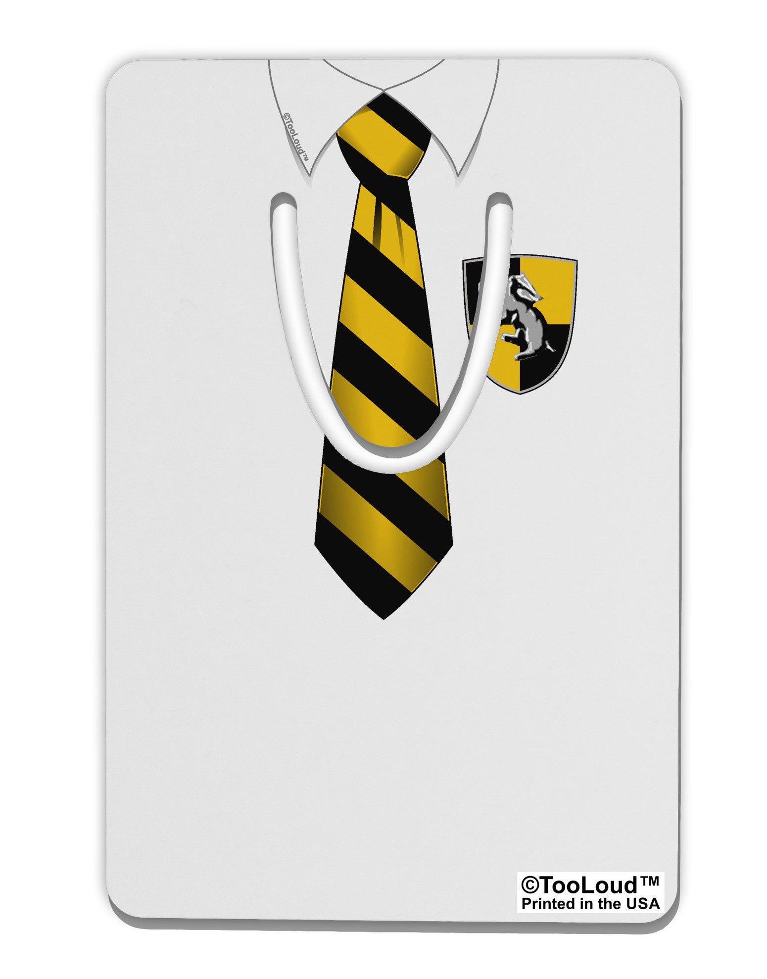 TooLoud Wizard Uniform Yellow and Black AOP Aluminum Paper Clip Bookmark All Over Print-Bookmark-TooLoud-White-Davson Sales