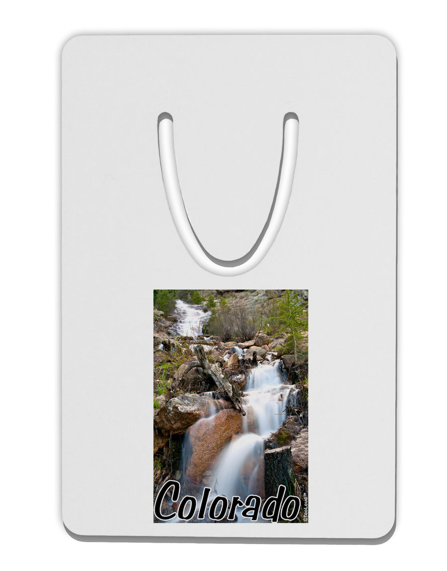 Colorado Waterfall Scene Text Aluminum Paper Clip Bookmark-Bookmark-TooLoud-White-Davson Sales