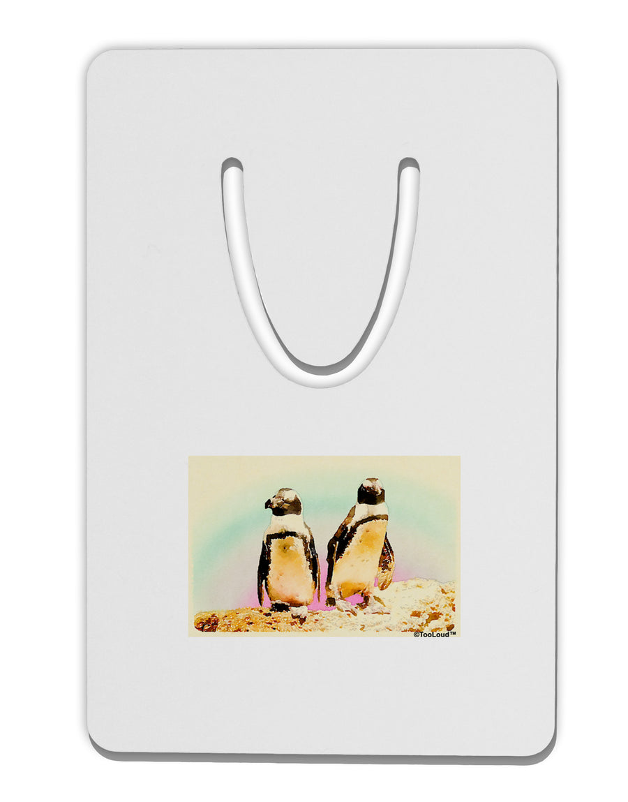 Magellanic Penguin Watercolor Aluminum Paper Clip Bookmark-Bookmark-TooLoud-White-Davson Sales