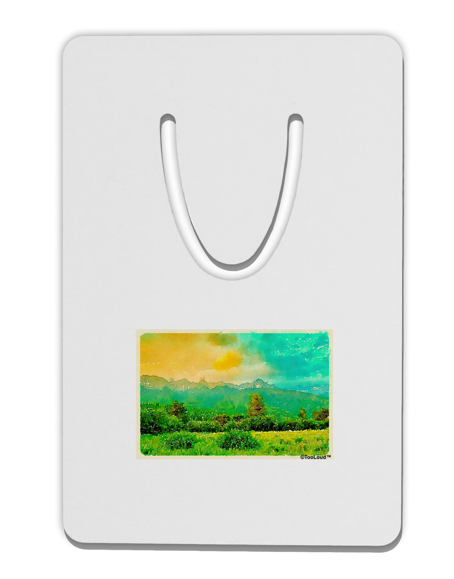 Mountain Sunset Watercolor Aluminum Paper Clip Bookmark-Bookmark-TooLoud-White-Davson Sales