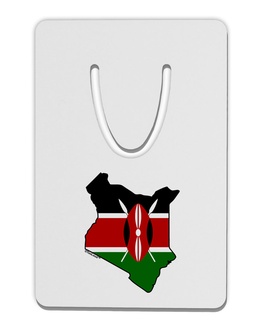 Kenya Flag Silhouette Aluminum Paper Clip Bookmark-Bookmark-TooLoud-White-Davson Sales