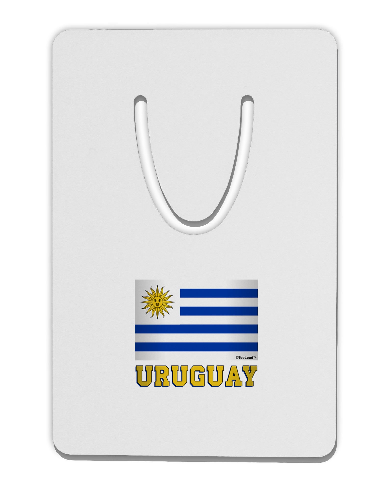 Uruguay Flag Aluminum Paper Clip Bookmark-Bookmark-TooLoud-White-Davson Sales