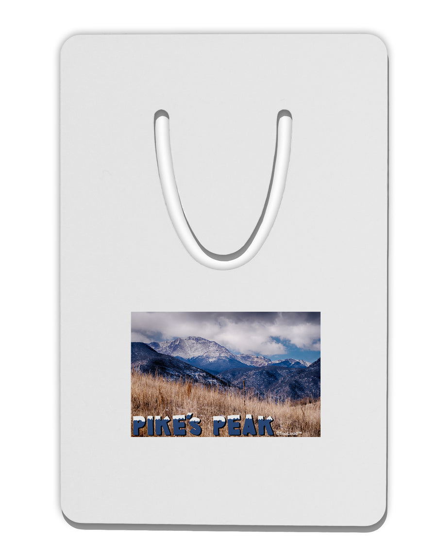 Pikes Peak CO Mountains Text Aluminum Paper Clip Bookmark by TooLoud-Bookmark-TooLoud-White-Davson Sales